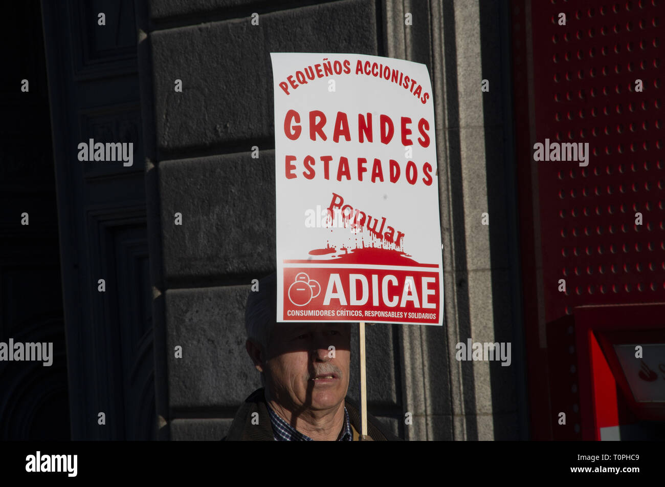 March 21 2019 Madrid Madrid Spain A Protester Seen Holding