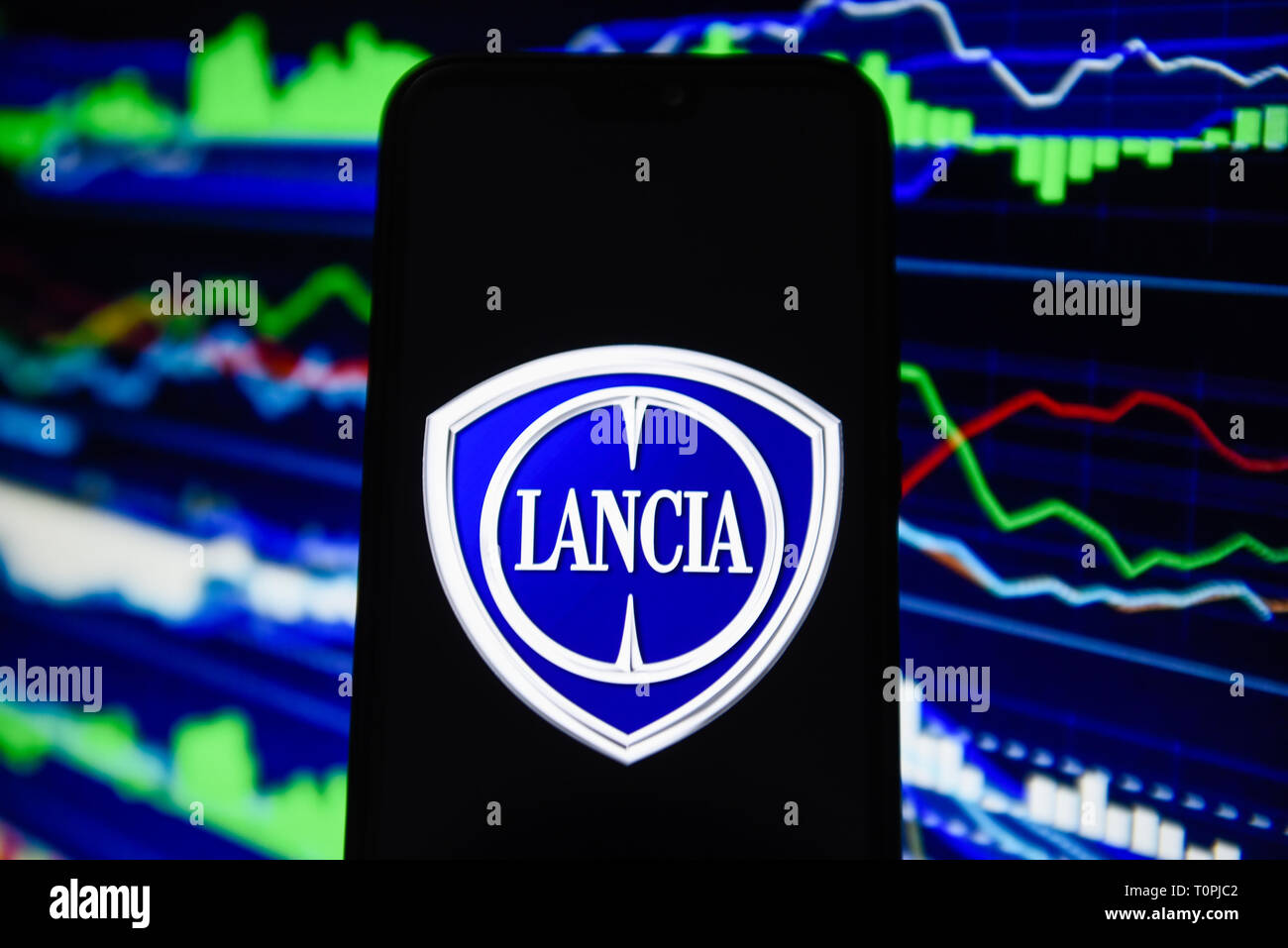 Portugal. 21st Mar, 2019. In this photo illustration Lancia logo is seen on an android mobile phone. Credit: Omar Marques/SOPA Images/ZUMA Wire/Alamy Live News Stock Photo