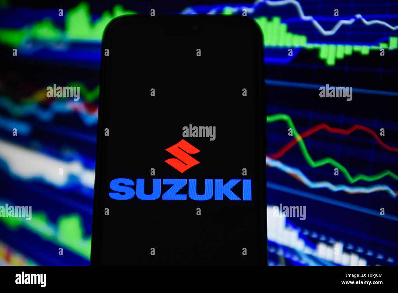 Portugal. 21st Mar, 2019. In this photo illustration Suzuki logo is seen on an android mobile phone. Credit: Omar Marques/SOPA Images/ZUMA Wire/Alamy Live News Stock Photo