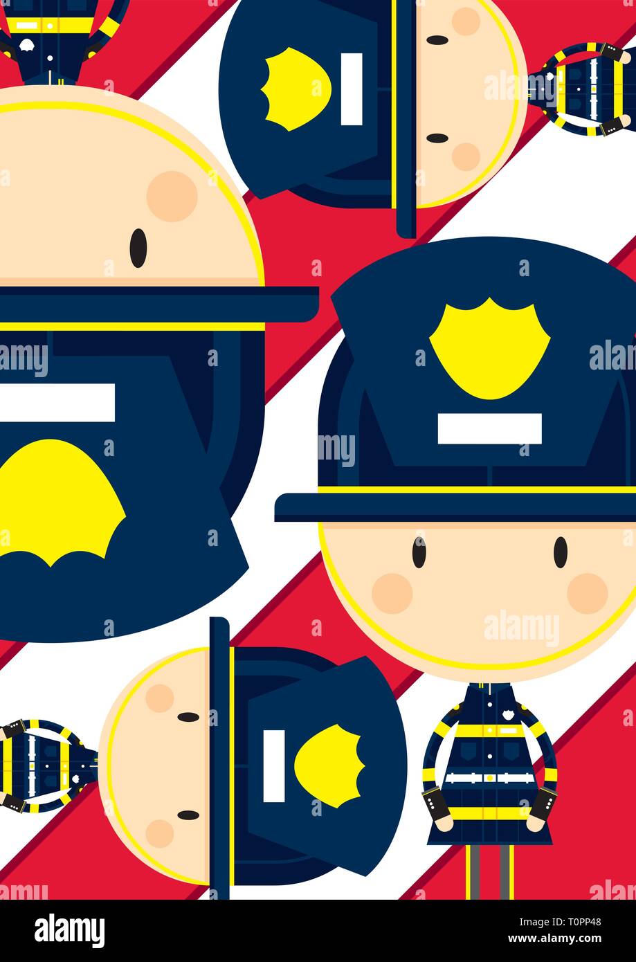 Cute Cartoon Fireman - Firefighter Character Stock Vector Image & Art ...