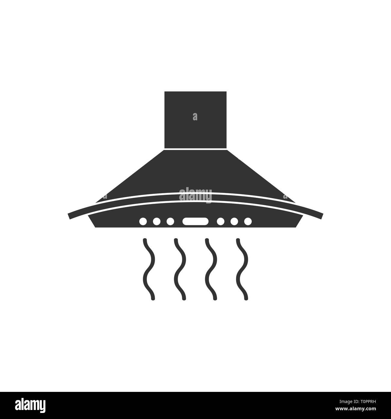 Vector illustration, flat design. Exhaust hood icon Stock Vector