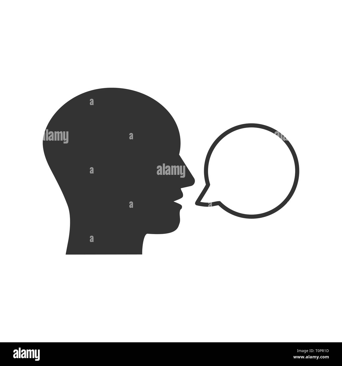Head, talk, speaking icon Vector illustration flat Stock Vector Image