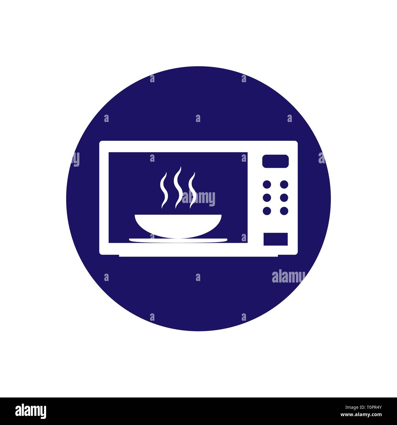 Vector illustration, flat design. Home appliance, kitchen microwave icon Stock Vector