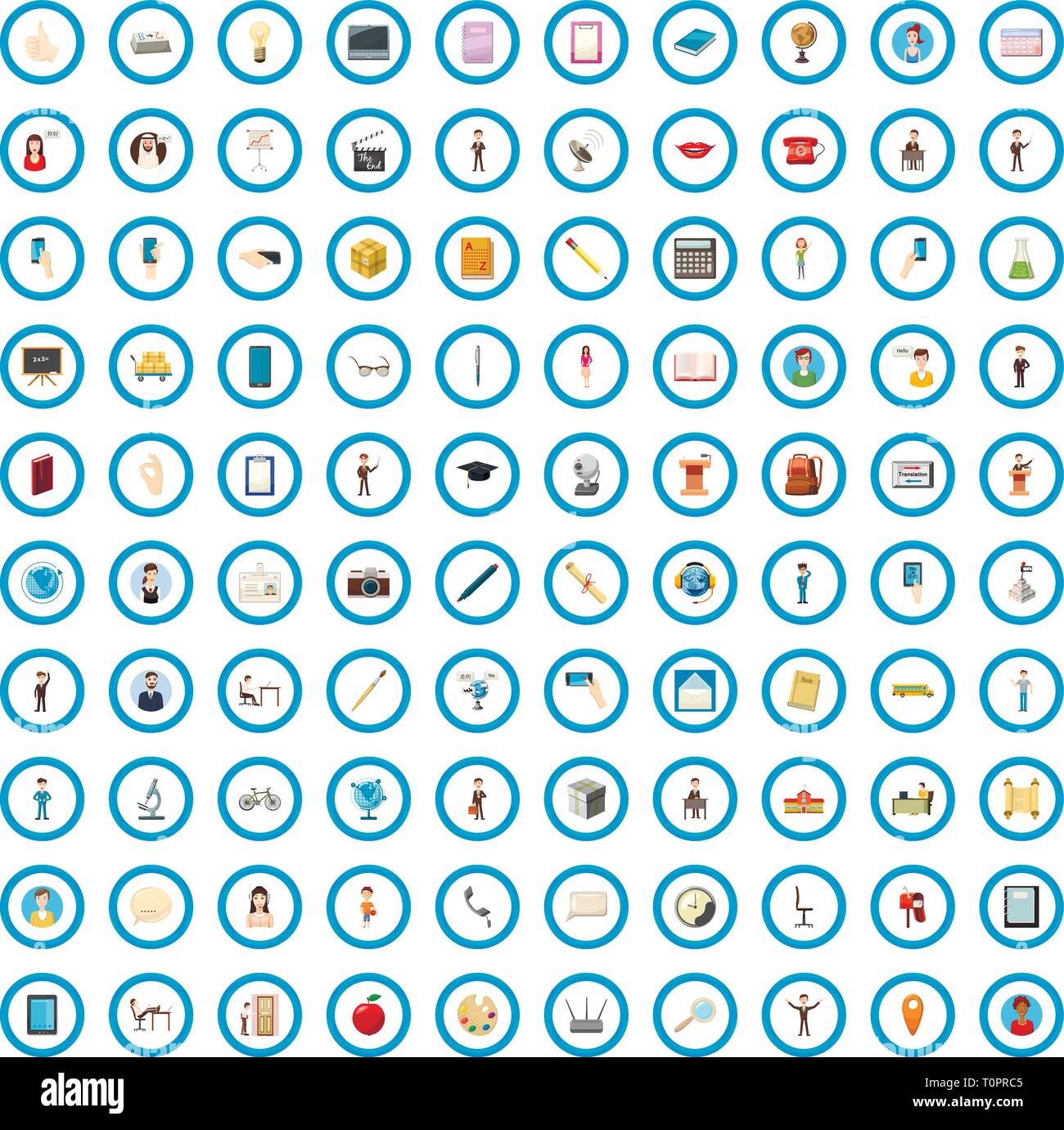100 learning icons set, cartoon style Stock Vector Image & Art - Alamy