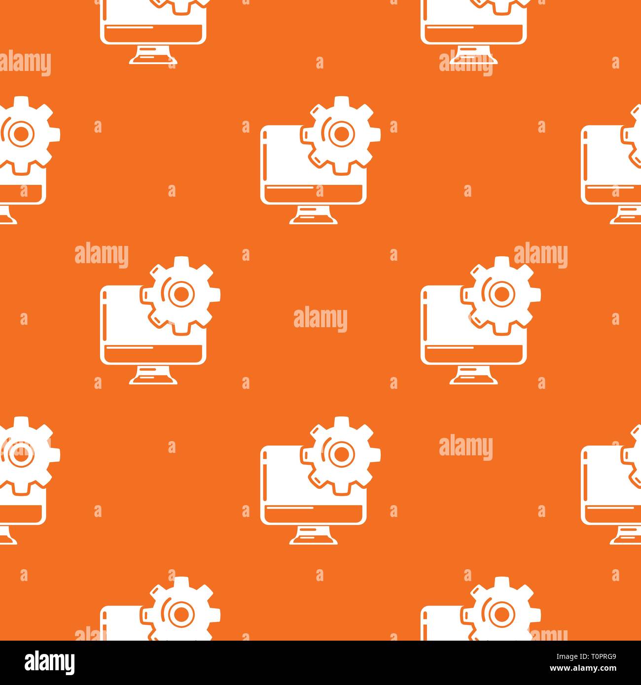 Monitor repair pattern vector orange Stock Vector