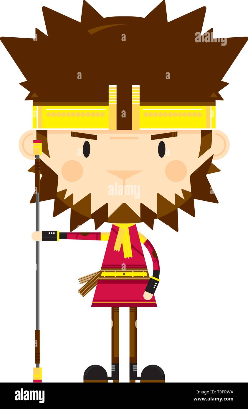 Cute Cartoon Sun Wukong The Mythical Monkey King With Staff Stock Vector Image Art Alamy