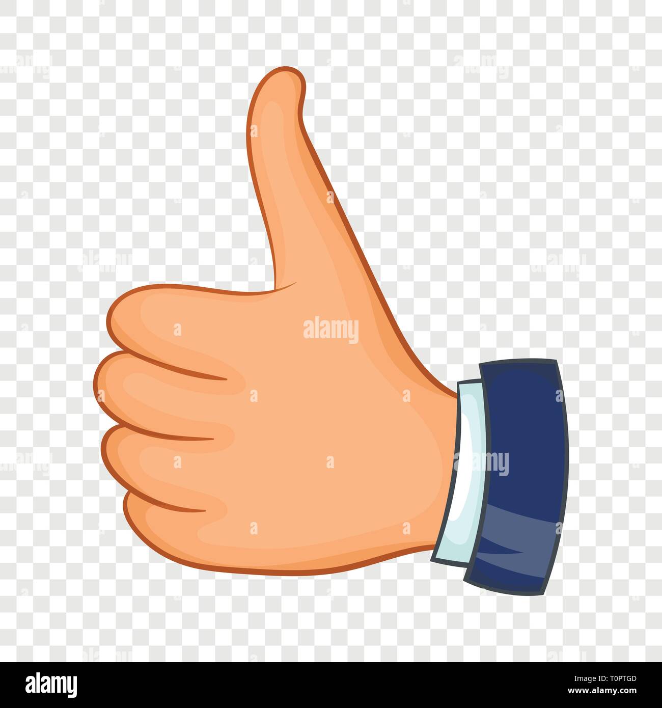 Hand with thumb up icon, cartoon style Stock Vector