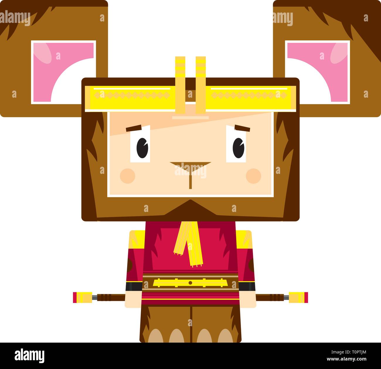 Cute Cartoon Sun Wukong The Mythical Monkey King With Staff Stock Vector Image Art Alamy