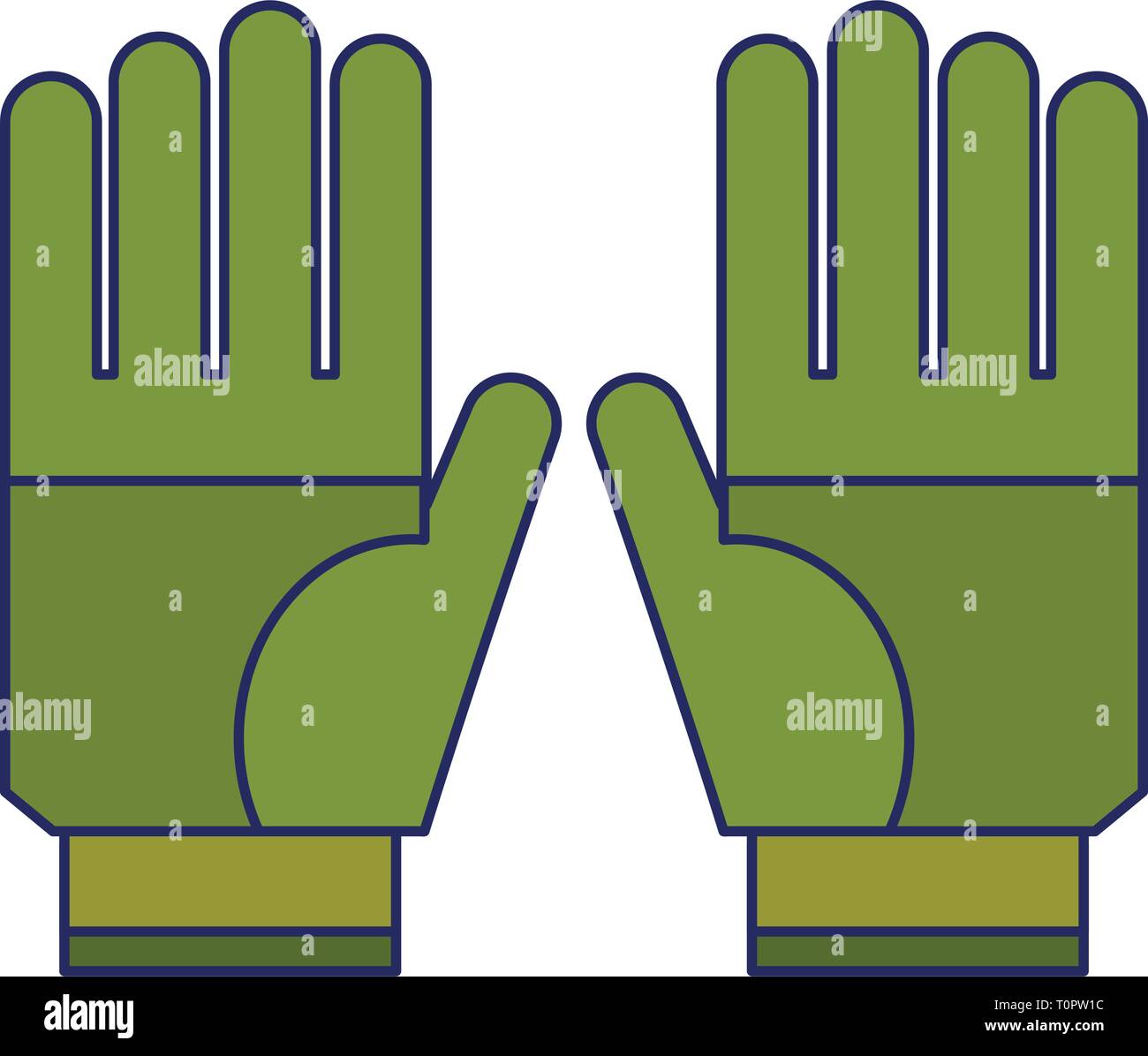 Gardening gloves wear isolated blue lines Stock Vector Image & Art - Alamy