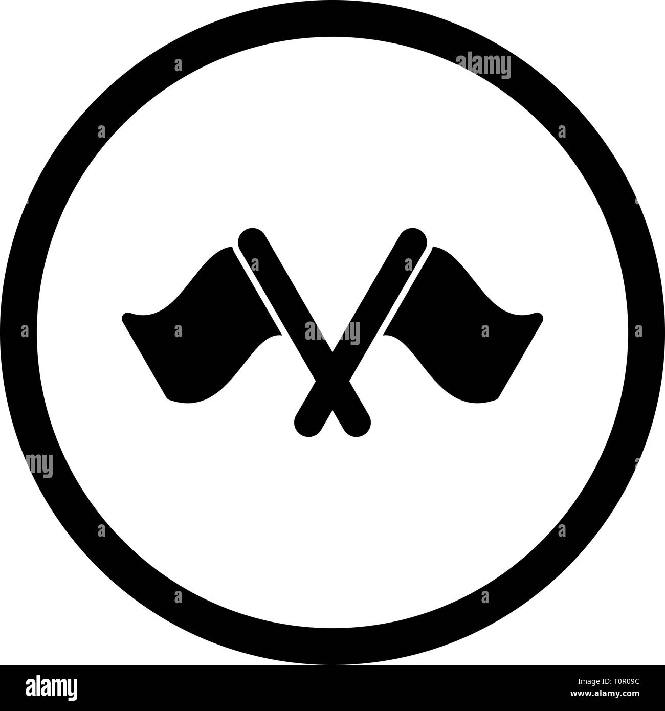 Racing flag flat illustration Black and White Stock Photos & Images - Alamy
