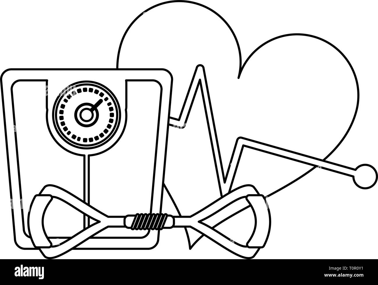 Healthy lifestyle and weight loss in black and white Stock Vector Image ...