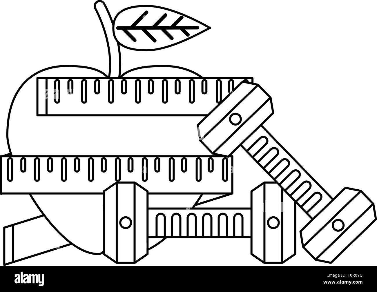 Healthy lifestyle and weight loss in black and white Stock Vector Image ...