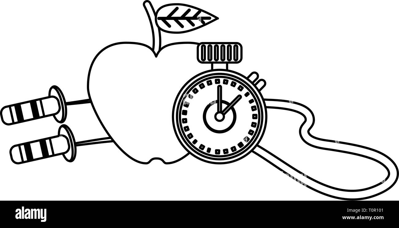 Healthy lifestyle and weight loss in black and white Stock Vector Image ...