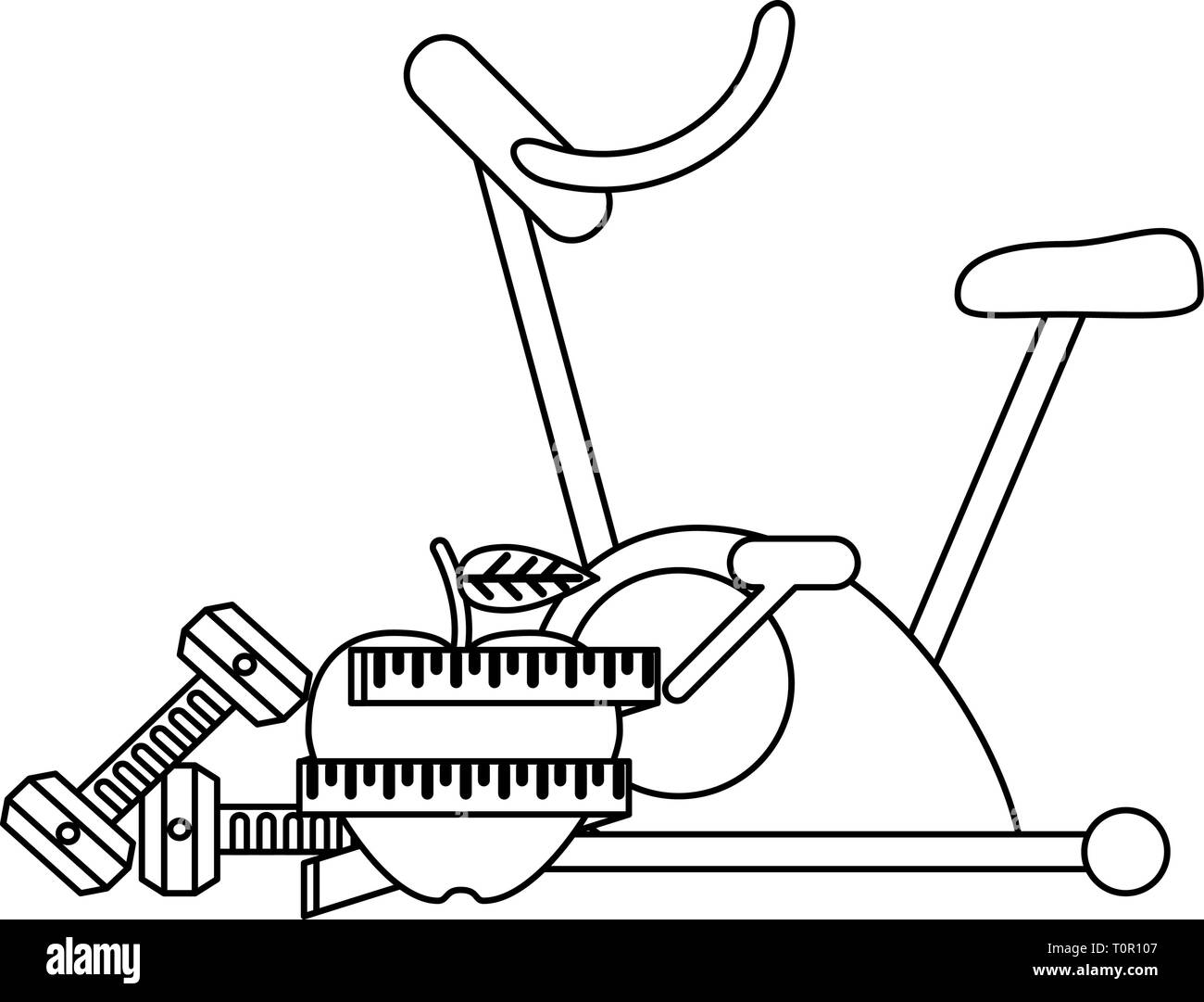 Healthy lifestyle and weight loss in black and white Stock Vector Image ...