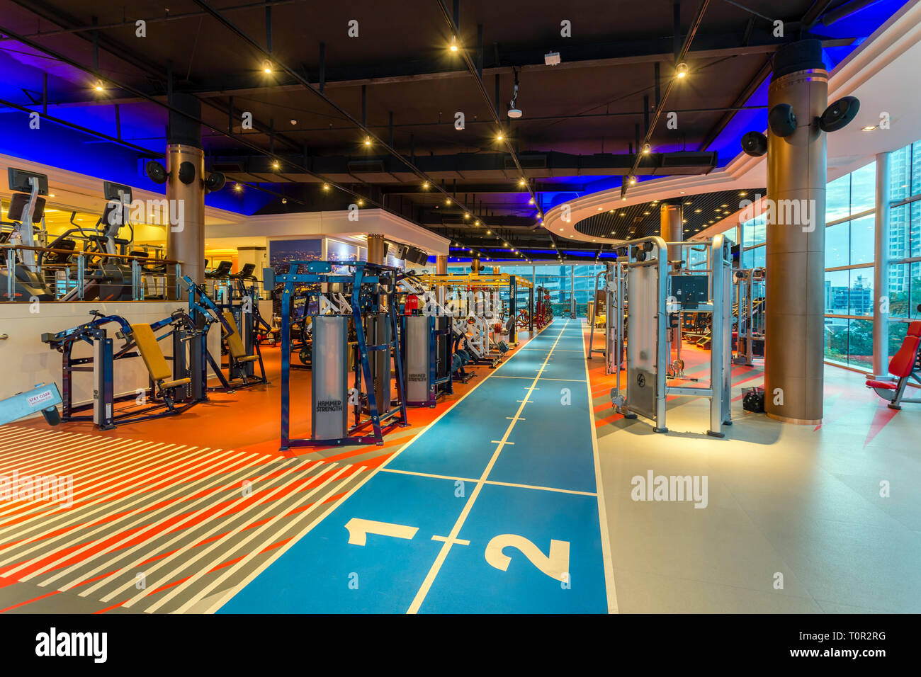 Interior of Cascade Club and Spa health club fitness centre ...