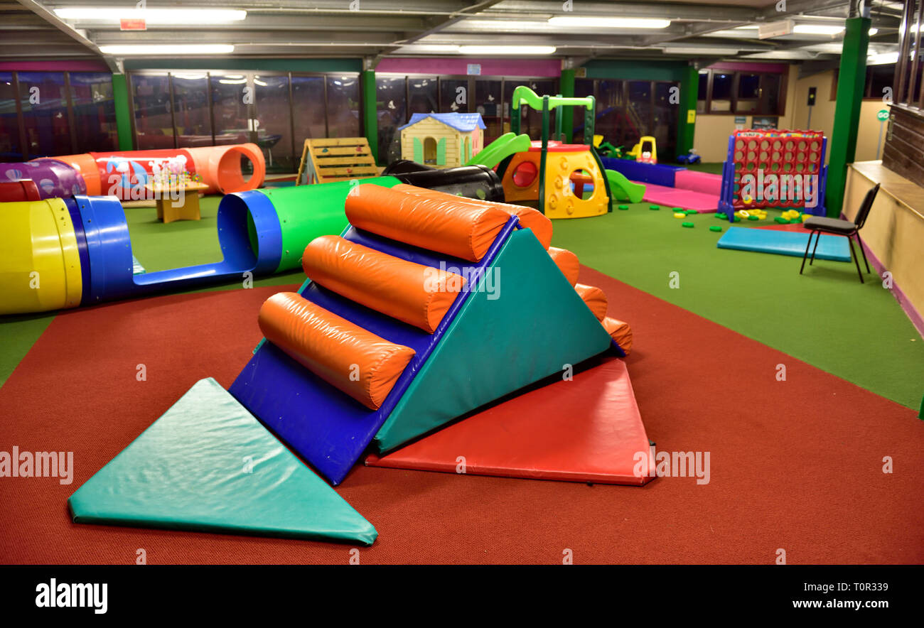 Children's soft toy play and indoor activity area for babies or toddlers Stock Photo