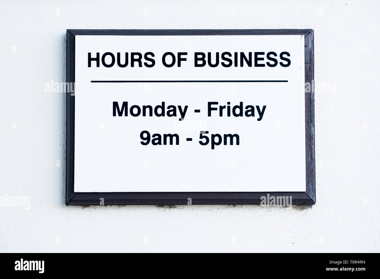 Hours Of Business Sign Monday To Friday Stock Photo Alamy hours-of-business-sign-monday-to-friday-stock-photo-alamy