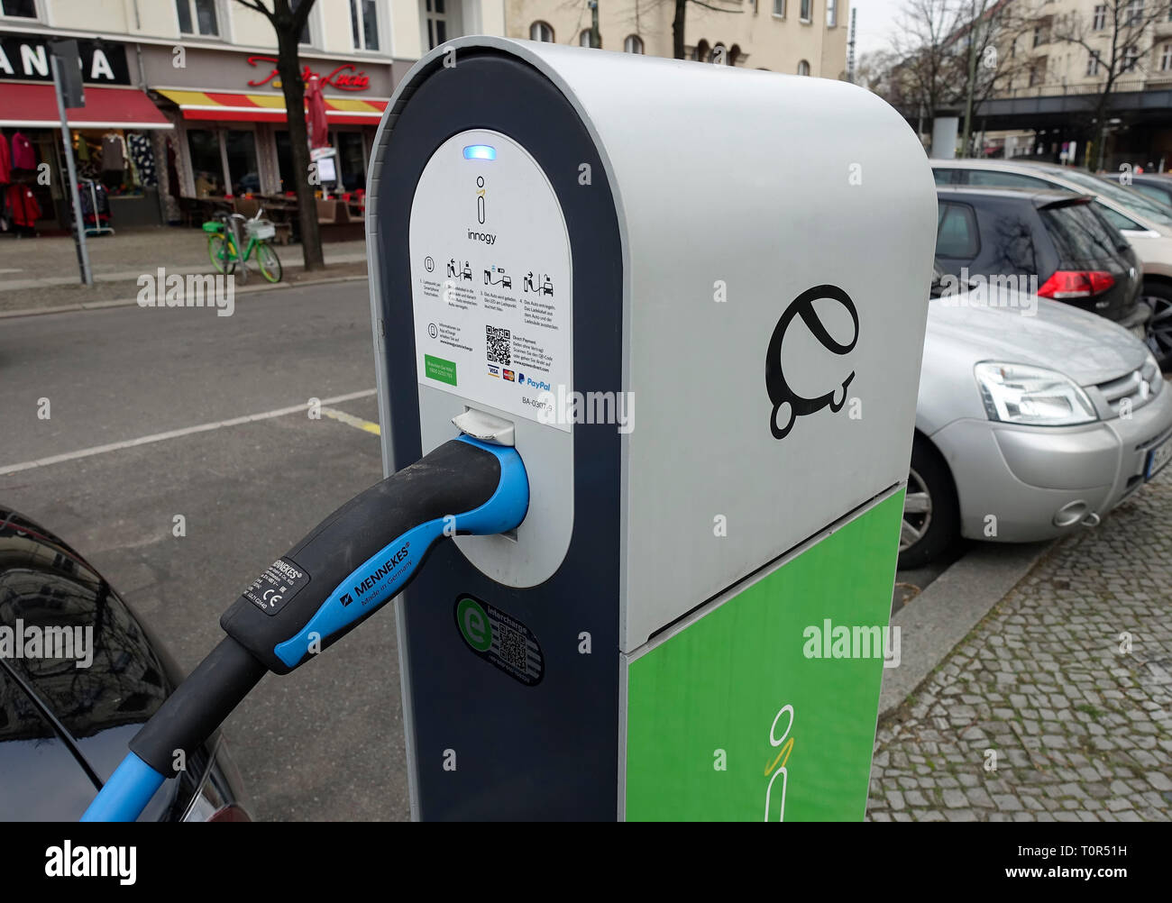 Charging station by Innogy for electric cars in Berlin, Germany Stock Photo  - Alamy