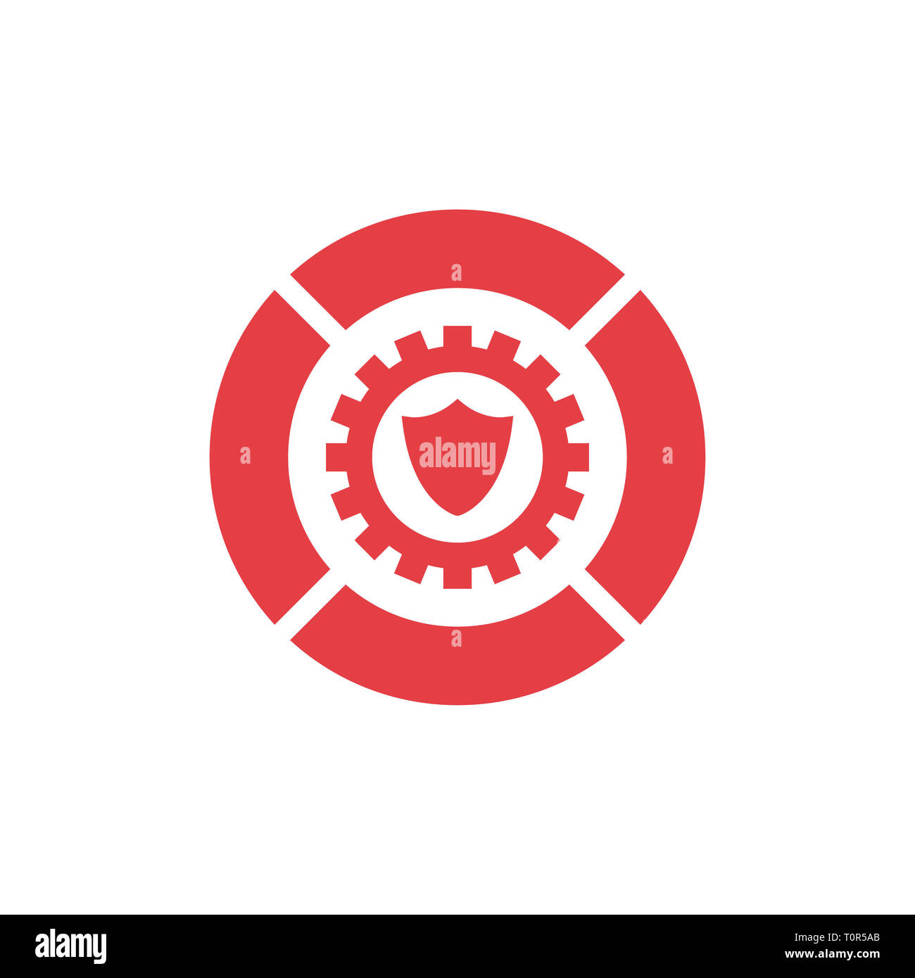 vector illustration gear and shield icon logo design Stock Photo