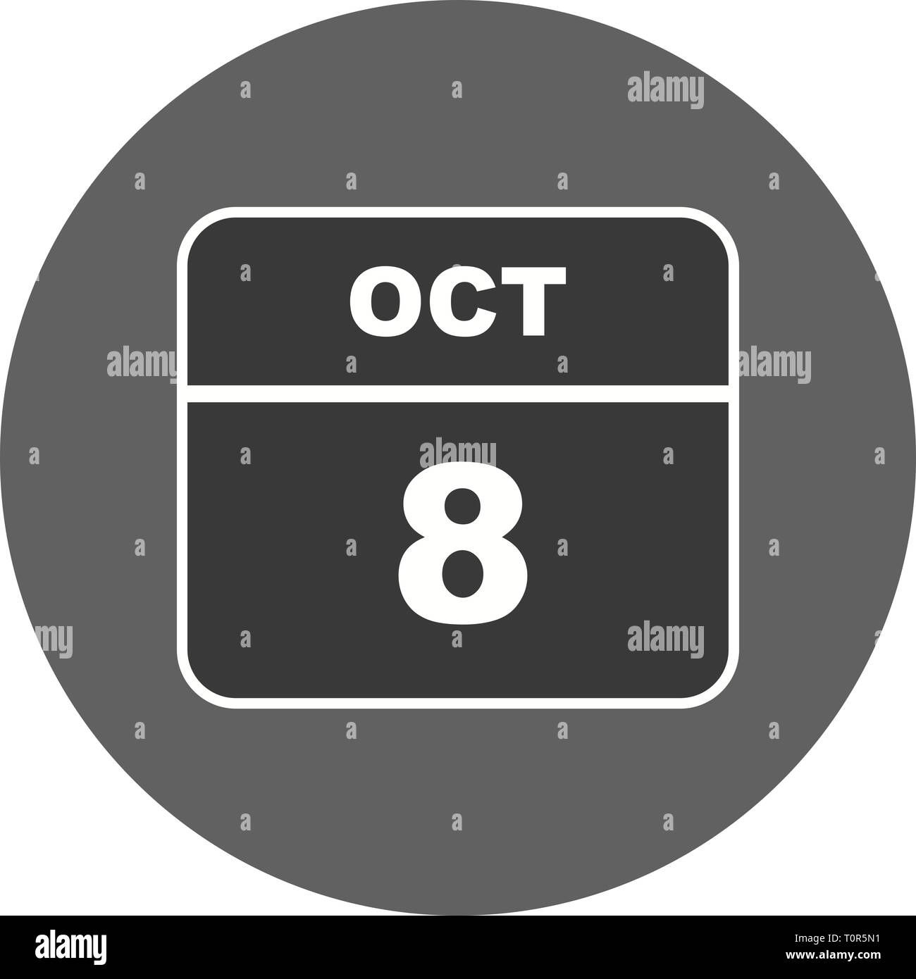 October 8th Date on a Single Day Calendar Stock Photo Alamy