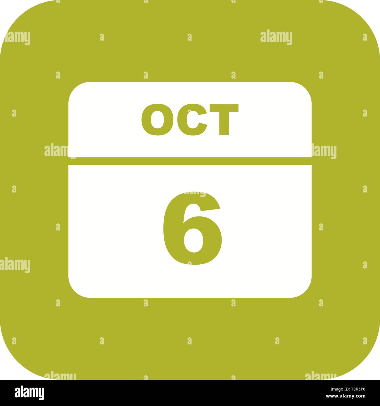 October 6th Date on a Single Day Calendar Stock Photo Alamy