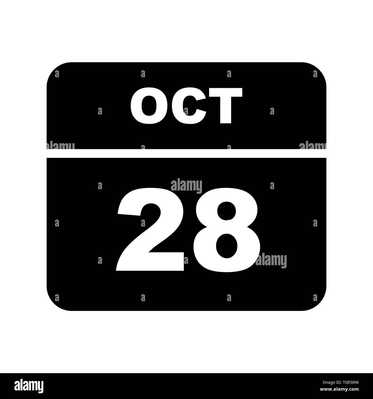 October 28th Date on a Single Day Calendar Stock Photo Alamy