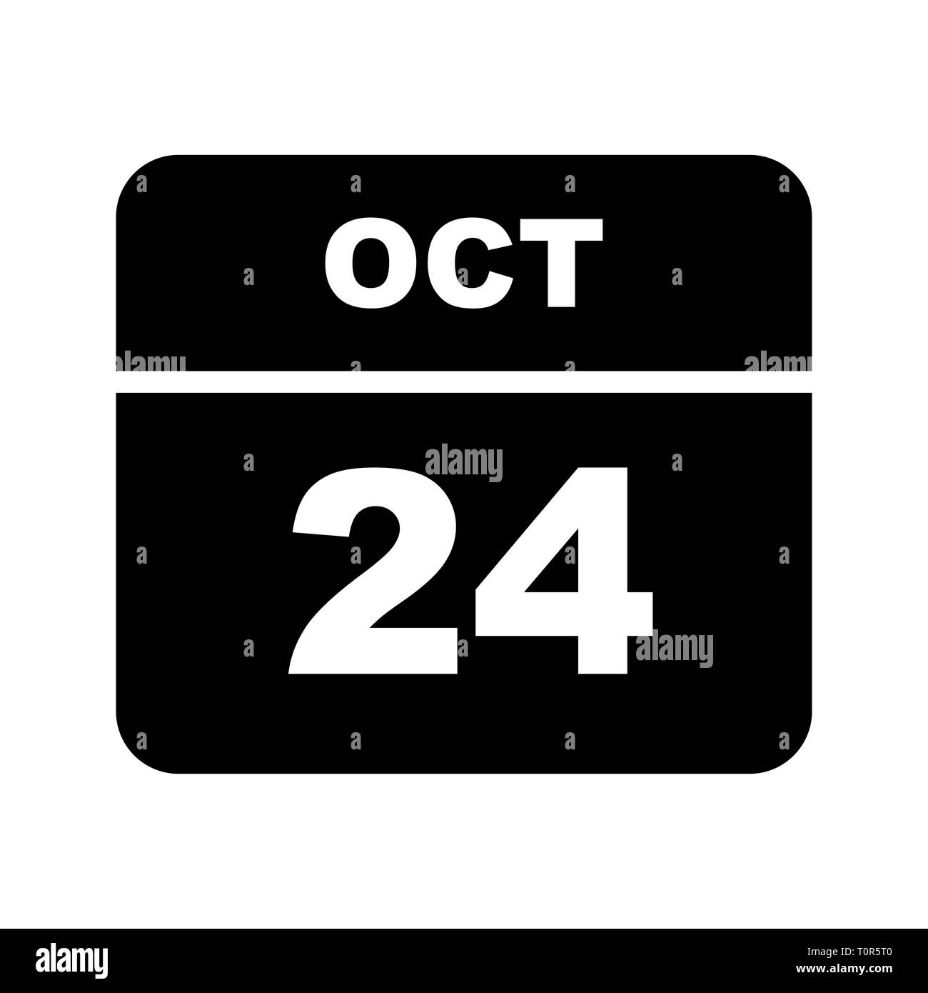 October 24th Date on a Single Day Calendar Stock Photo