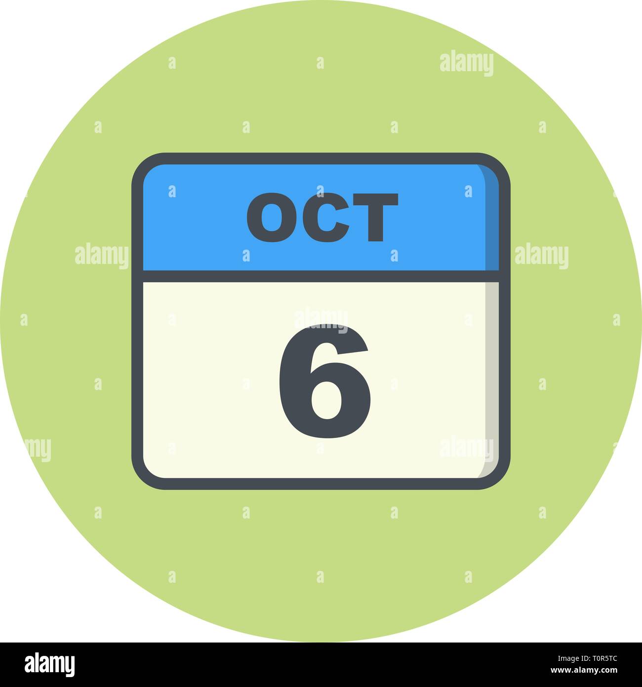 October 6th Date on a Single Day Calendar Stock Photo Alamy