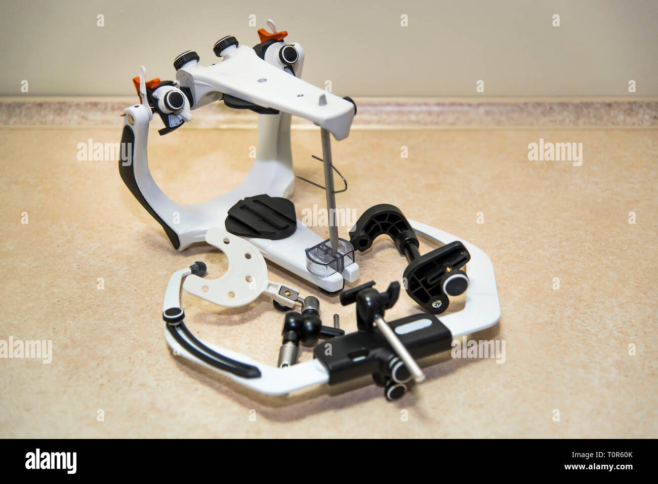 Articulator and face bow - prosthetic equipment Stock Photo