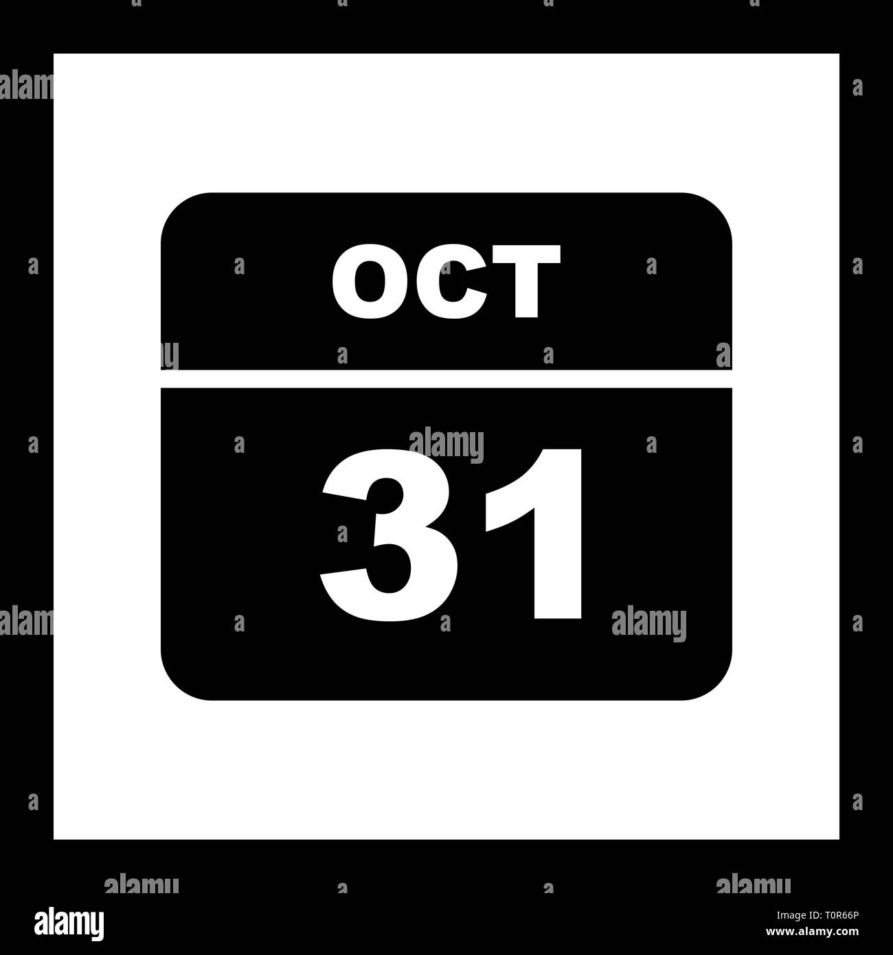 October 31st Date on a Single Day Calendar Stock Photo - Alamy