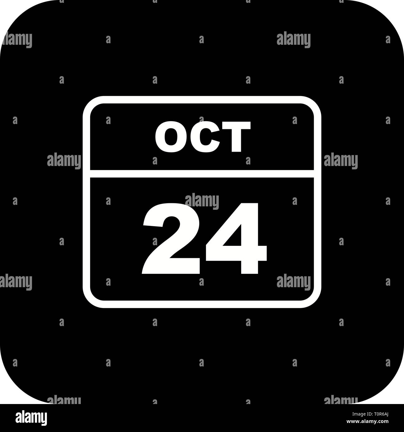 October 24th Date on a Single Day Calendar Stock Photo Alamy