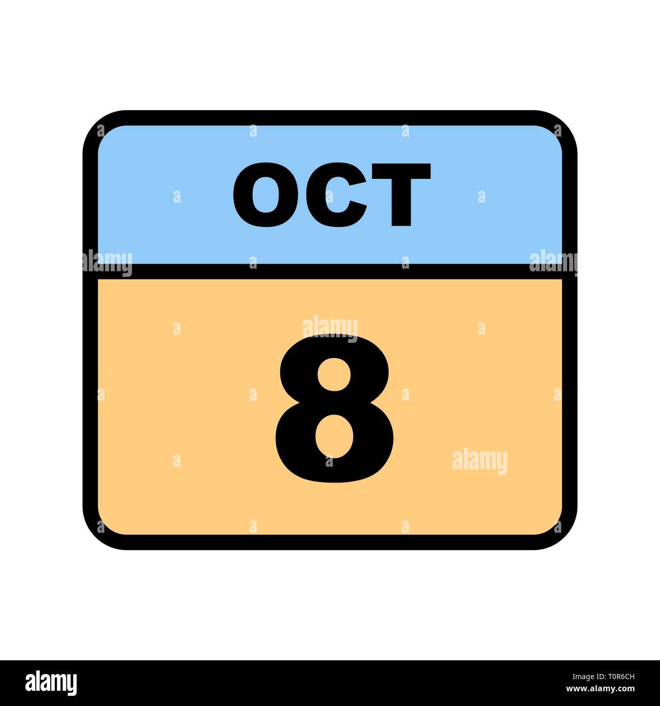 October 8th Date on a Single Day Calendar Stock Photo Alamy
