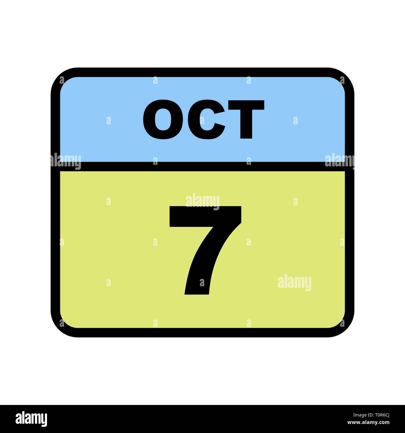 October 7th Date on a Single Day Calendar Stock Photo Alamy