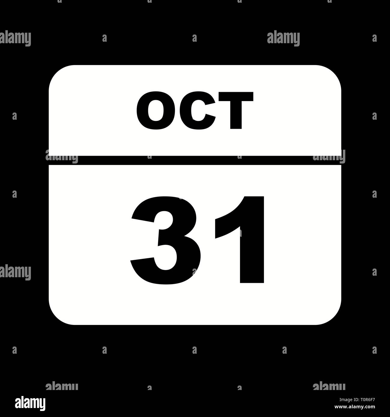 October 31st Date on a Single Day Calendar Stock Photo - Alamy