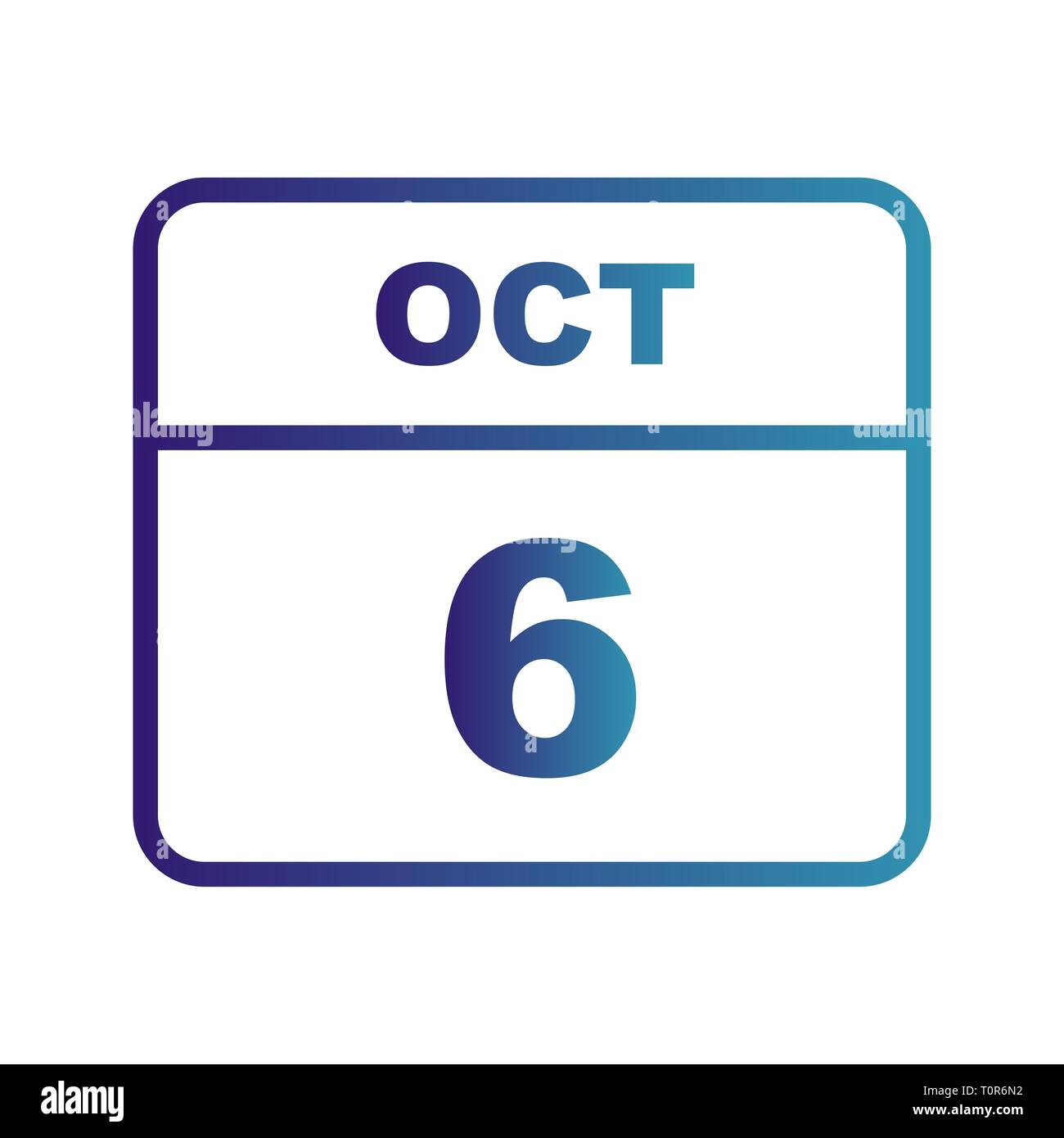 October 6th Date on a Single Day Calendar Stock Photo Alamy