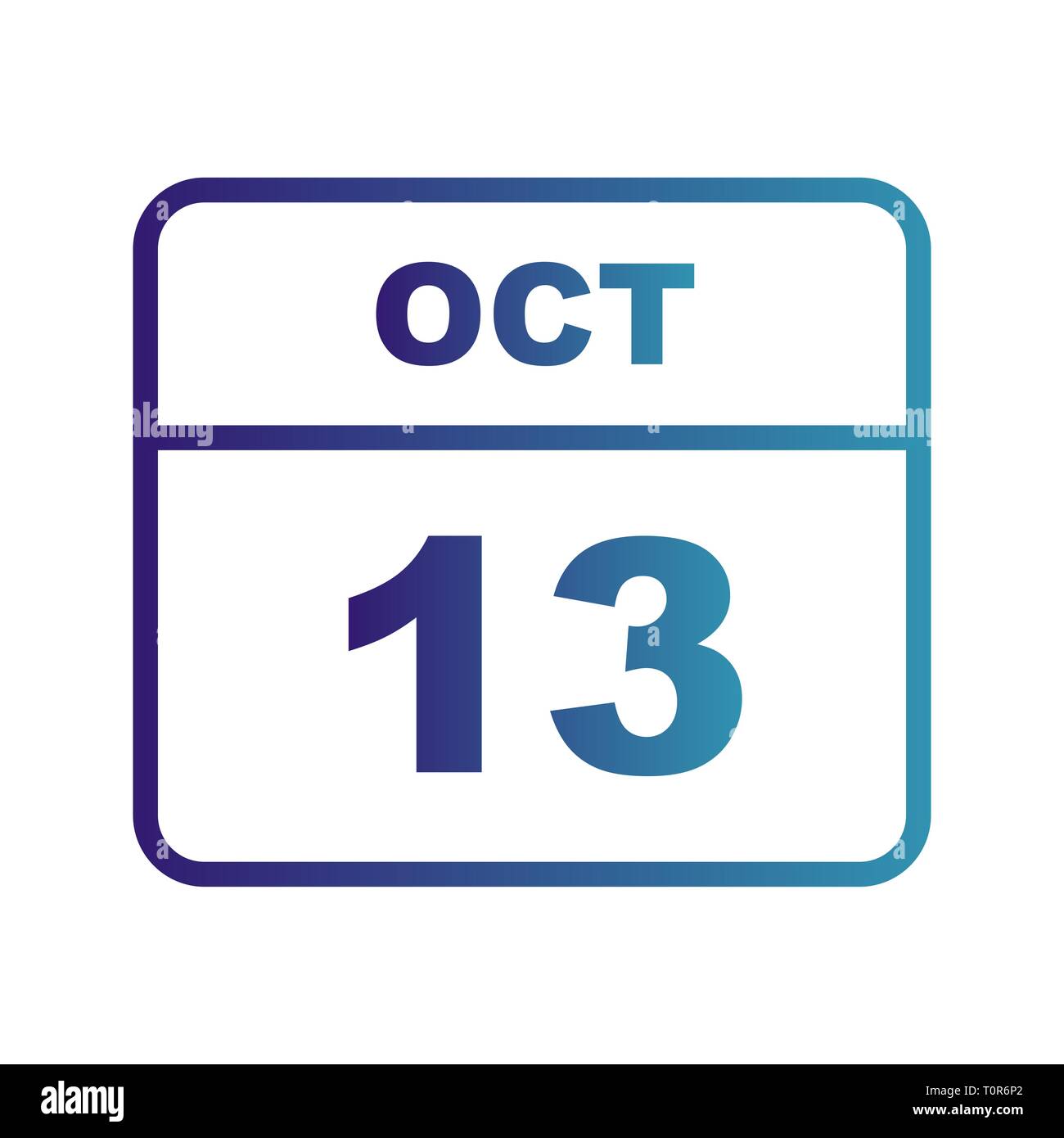 October 13th Date on a Single Day Calendar Stock Photo Alamy