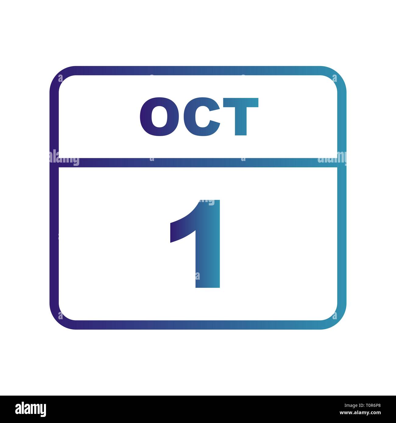 October 1st Date on a Single Day Calendar Stock Photo Alamy