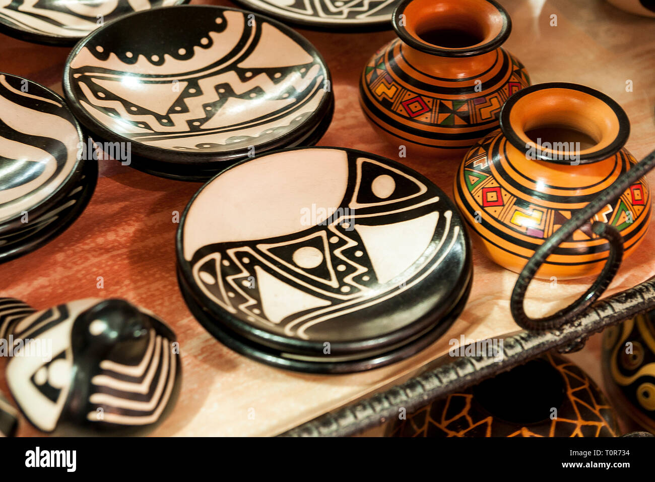 Beautiful Handicraft Works in Ráquira - Boyacá, Colombia Stock Photo