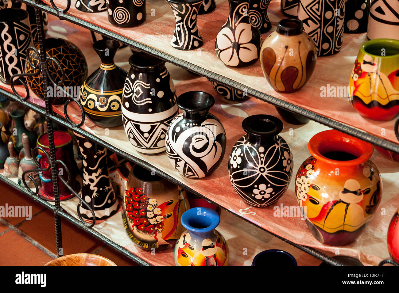 Beautiful Handicraft Works in Ráquira - Boyacá, Colombia Stock Photo