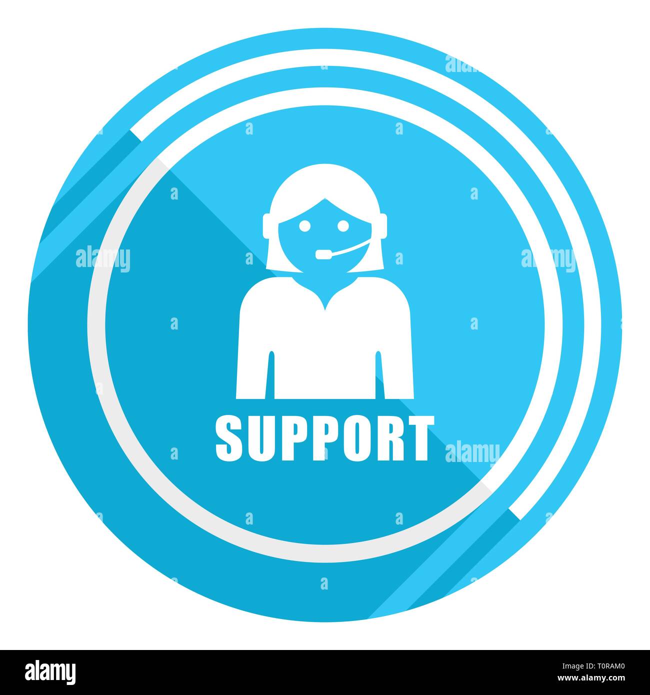 Support flat design blue web icon, easy to edit vector illustration for ...