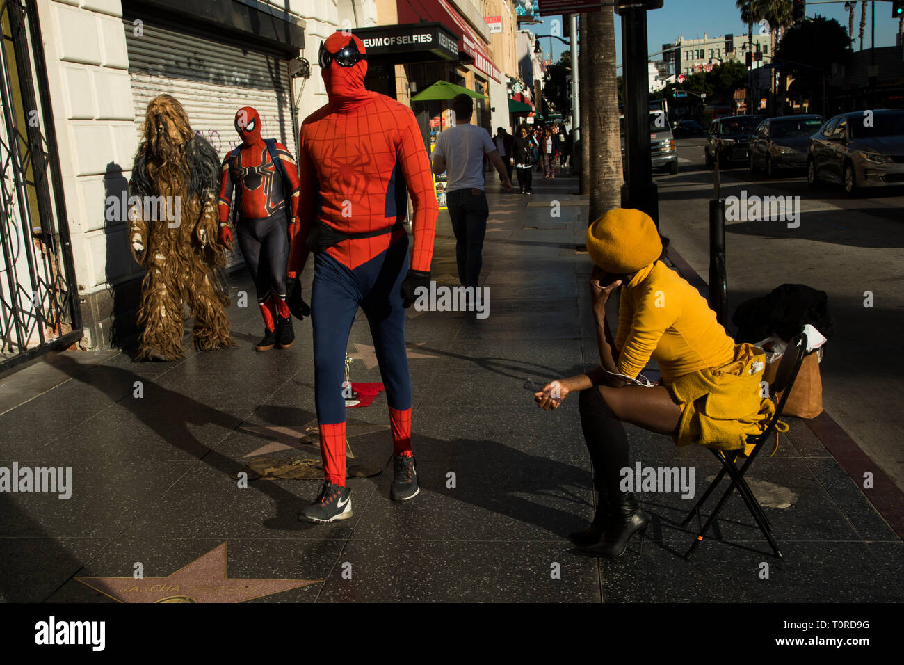 Superheroes, Hollywood Boulevard, Hollywood, Los Angeles, California
