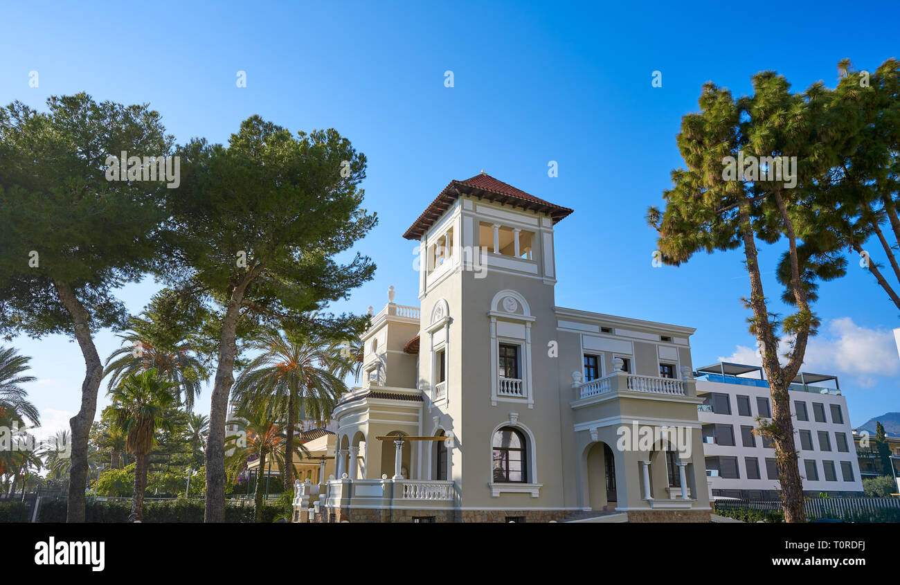 Villa Maria herritage houses in Benicassim shoreline of Castellon Spain also Benicasim Stock Photo