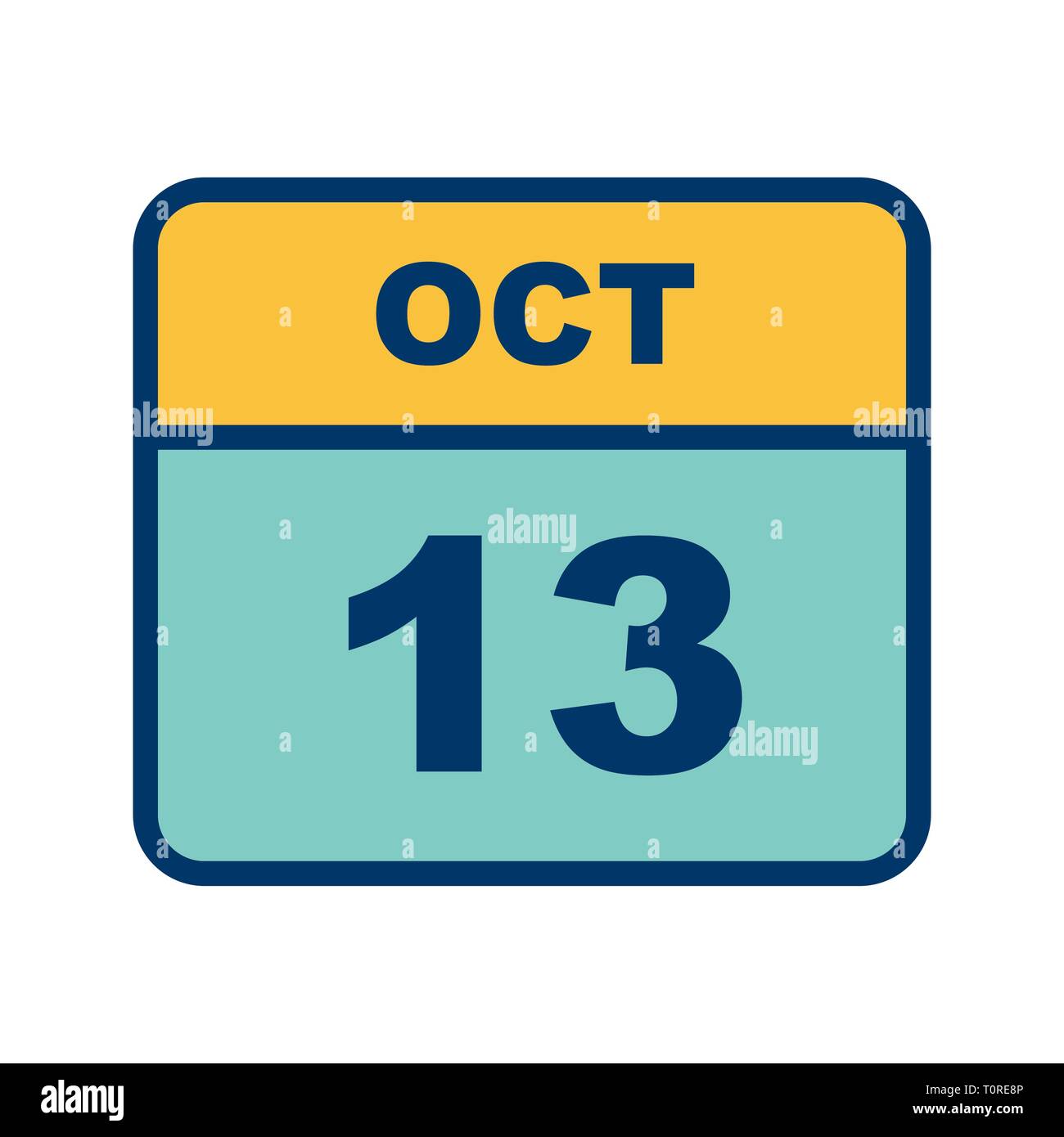October 13th Date on a Single Day Calendar Stock Photo Alamy