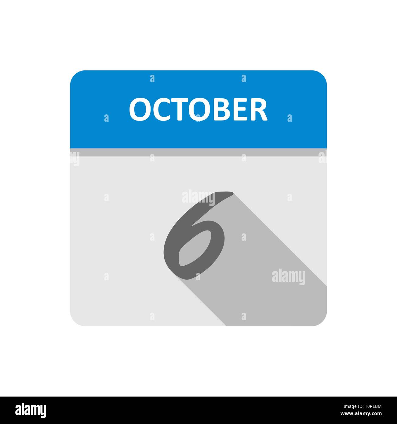 October 6th Date on a Single Day Calendar Stock Photo Alamy