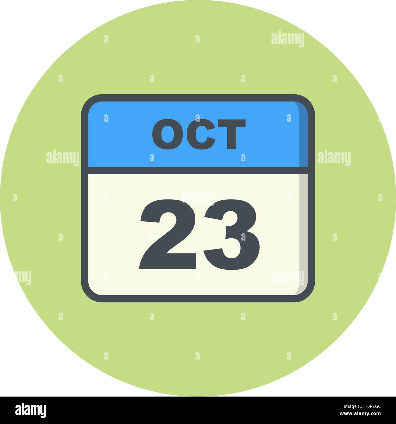 October 23rd Date on a Single Day Calendar Stock Photo