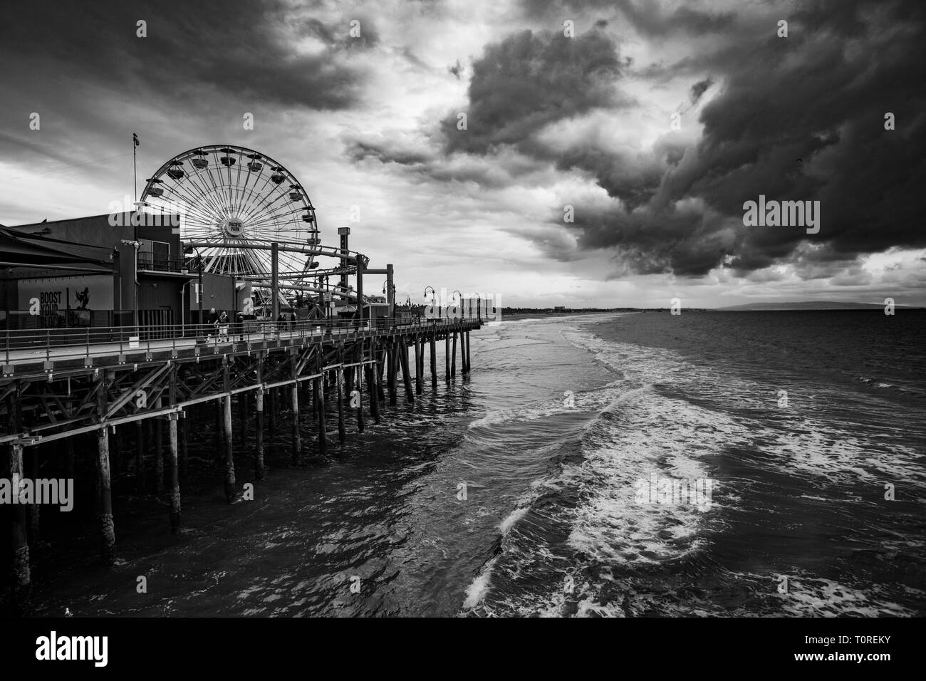 Pier, Santa Monica, Los Angeles, California, USA Stock Photo