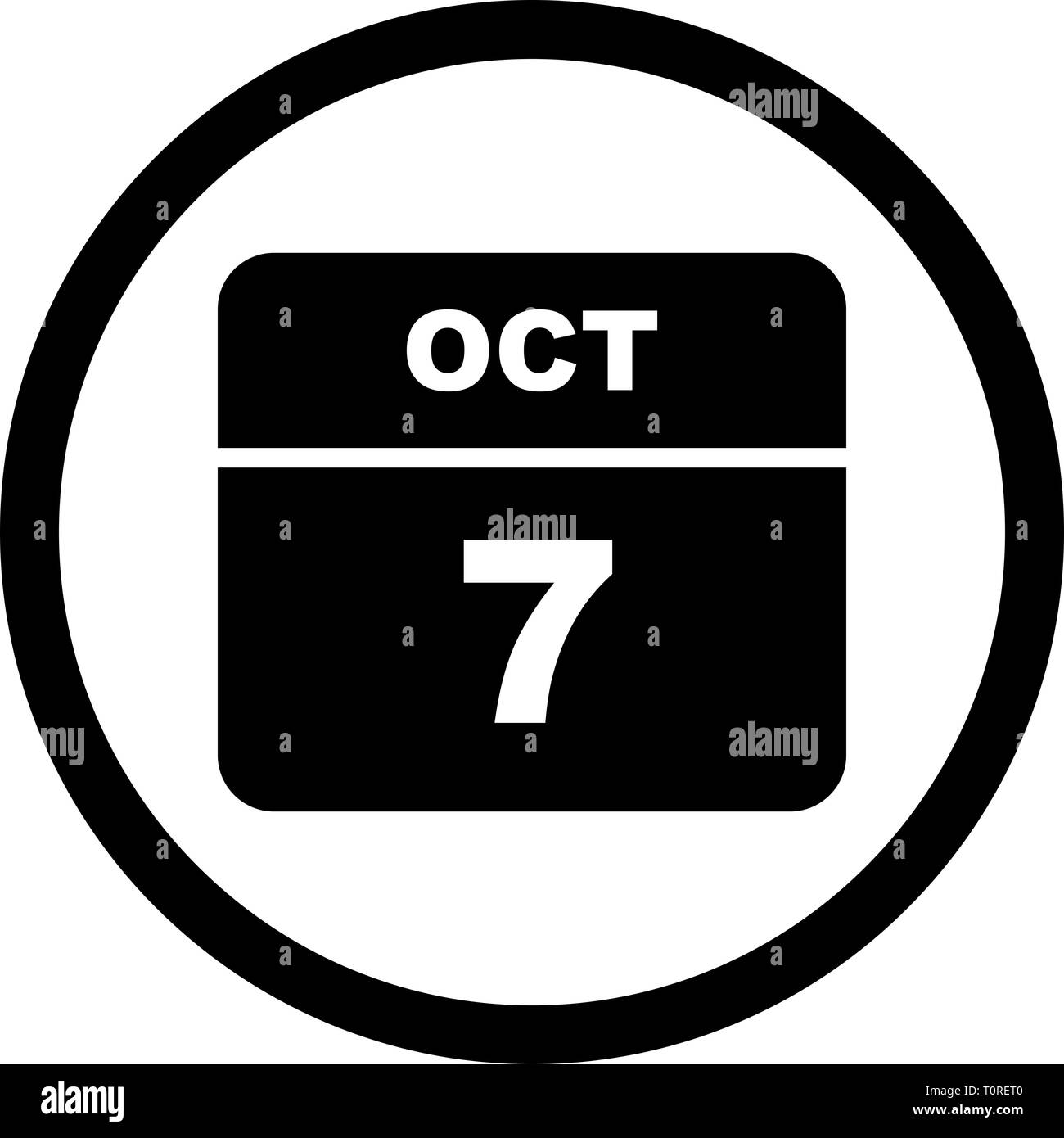 October 7th Date on a Single Day Calendar Stock Photo Alamy