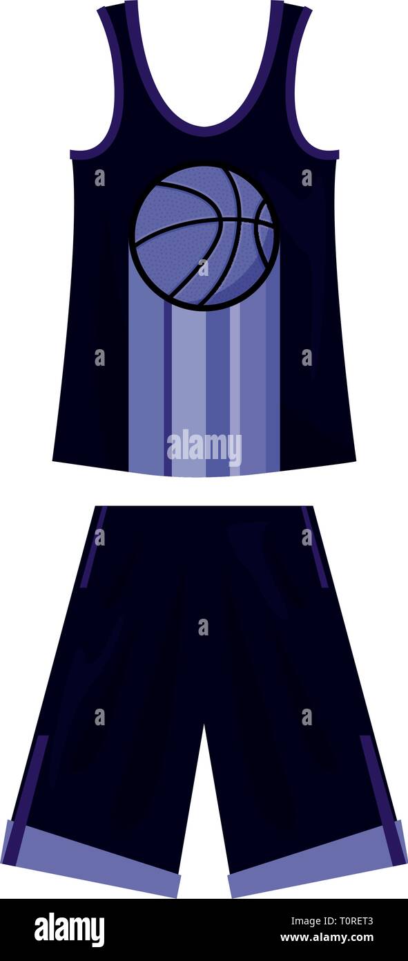 basketball uniform sport jersey shorts vector illustration Stock Vector