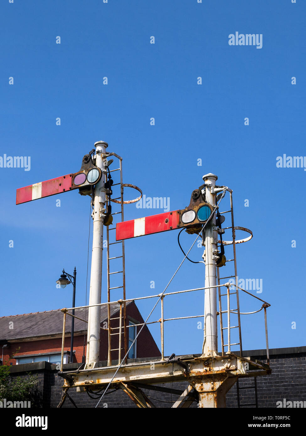 2 Railway semaphore signals Stock Photo