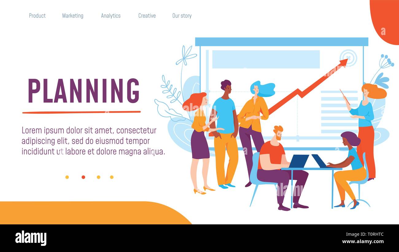 Vector concept creative business illustration with working people Stock ...
